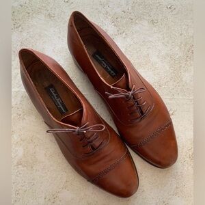 Salvatore Ferragamo Brown All Leather Oxford Loafers Sz 11.5
